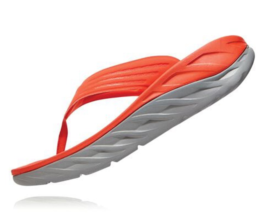 Hoka One One Mens Sandals - ORA Recovery Flip - Red - ANQO47892